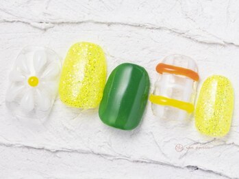 ネイルメゾン 池袋店(NAIL MAISON)/ぷっくりラメフラワー¥10550