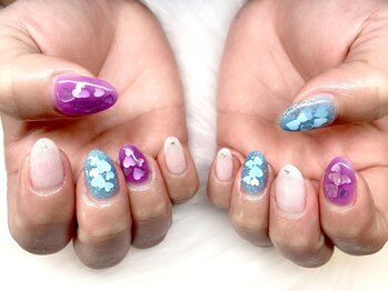 マシェリ(MA CHERIE)/ハートホロ埋め込みネイル