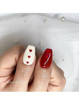 ハートのニットネイル