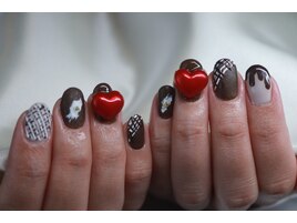 バレンタインネイル