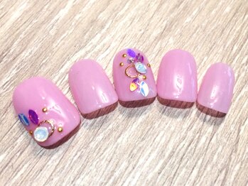 クリスタルネイル ボンベルタ橘店(CRYSTAL NAIL)/ワンカラー×ホログラム