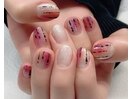 塗りかけ風ネイルアート
