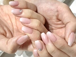 ホワイト×ピンクグラデ