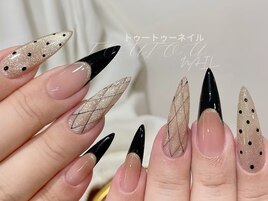黒フレンチxキルティングxドット