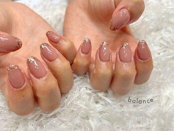 シンプルジェルネイル専門店 バランス(balance)/ピンクガラスフレンチ♪