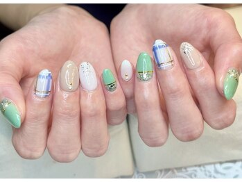 レミア 関内(REMIA)/４月　チェックネイル