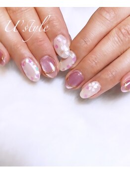 ユーズスタイル(U’style)/桜ホワイトネイル