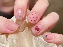 バレンタインネイル