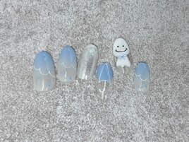 Plus　ちぐはぐ梅雨ネイル