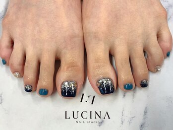 ネイルスタジオ ルキナ(LUCINA)/c-357 キラキラフットネイル