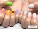 カラフルチグハグネイル