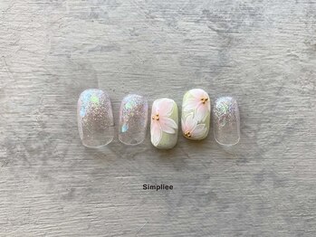 マンスリ- フラワーネイル