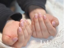 ピンクベースにパールとゴールド