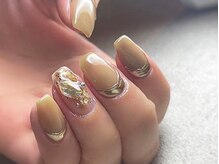 ネイルマジック 仙台一番町店(NAIL MAJIC)/クリアカーキのミラーフレンチ