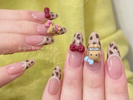 日焼けキティxヒョウ柄フレンチ