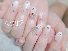 スープ(SOUP)/ホワイトグラデ ストーン ハート