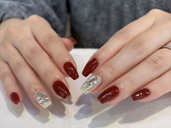 ネオリーブシェリエ 浅草店(Neolive cherie)/ボルドー埋め尽くしデザイン