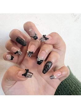 アース 豊橋店(HAIR & MAKE EARTH)/大人可愛いBlackツイードxリボン