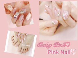 baby pinkのPinkネイル☆