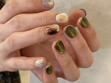 アイネイルズ 天神今泉店(I-nails)/【misa.s】グリーンニュアンス