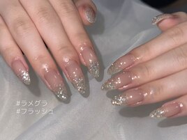 ラメグラ　ダイヤモンドネイル