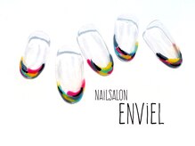ネイルサロンアンヴェール(ENVIEL)/カラフルフレンチ