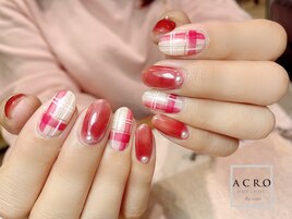赤チェックネイル