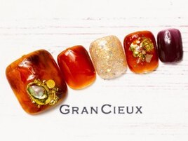 秋色べっ甲フットネイル