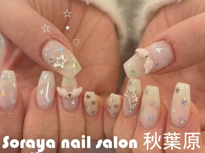 110))ピンクネイル フレンチガーリー リボン ウィッシュコア ネイル