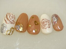 バラの花ミラーネイル