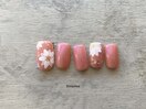 　上品フラワーネイル