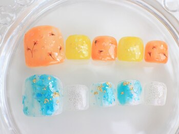 ネイルサロン あかねいろ/春夏 ニュアンスフット アート