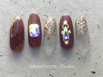 サロンストロベリームーン(Salon Strawberry Moon)/秋カラービジューネイル 8980円
