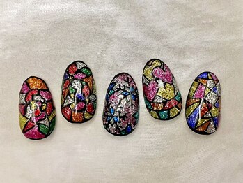 ラウレアネイル(Laule’a Nail)/【オプション】ステンドグラス