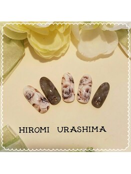 ネイルサロンシャネイル/秋冬ネイル　フラワーネイル