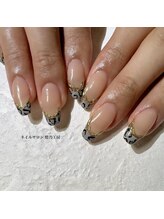 燈乃工房 三重鈴鹿本店(あかりのこうぼう)/ヒョウ柄フレンチネイル