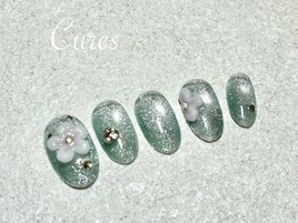 ミントグリーンマグネットネイル