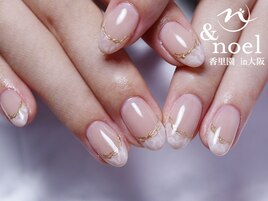 大理石マーブル×ミラーフレンチ