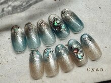 シアン(Cyan)の雰囲気（8月の人気デザイン6,900円◎色変え等リクエストできます！）