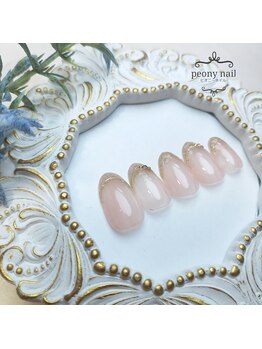 ピオニーネイル(peony nail)/ギャラクシー&ミラーフレンチ