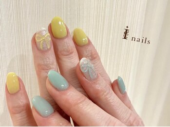 アイネイルズ 三宮店(I nails)/アシメカラーりぼん ¥7010