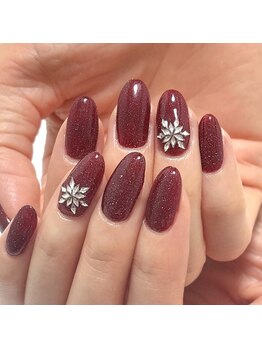 サロン ラーラフ(Salon)/冬ネイル~赤ラメ~
