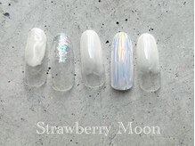 サロンストロベリームーン(Salon Strawberry Moon)/ミラーアートネイル　￥6980