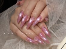 ワンホンネイル 新宿(Rumi Nail)/パープルネイル/長さだし/ロング