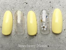 サロンストロベリームーン(Salon Strawberry Moon)/イエローフラワーネイル　￥6980
