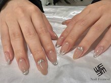 ネイル エミュスト(Nail Emuest)/キラキラガラスフレンチ