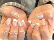 マウム(maum)/リボン×白フレンチ