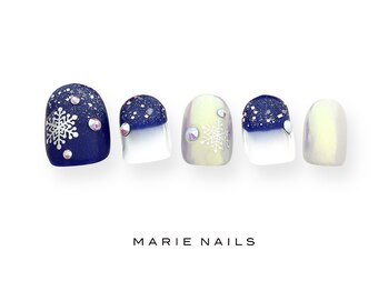 マリー ネイルズ いわきラトブ店(MARIE NAILS)/定額7700円税込 ネイビー0226d
