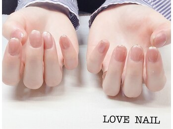 ラブネイル(LOVE NAIL)/ミラー細フレンチネイル