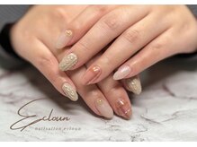 エクルーン(ecloun)/ニット&チェック柄大人冬ネイル